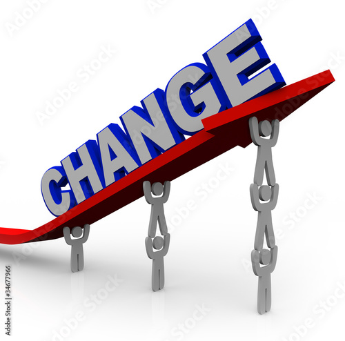Illustration: Team Lifts Word Change to Transform and Succeed Team Lifts Word Change to Transform and Succeed