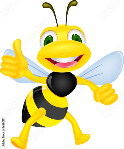 Vector: Cute bee with thumb up Cute bee with thumb up