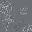 Mourning Card Grey Flowers