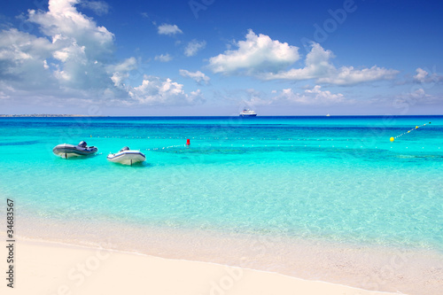 Photo: Illetas illetes beachn turquoise Formentera island Illetas illetes beachn turquoise Formentera island