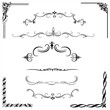Set of swirl floral ornaments