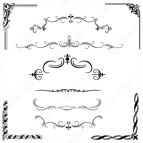 Vector: Set of swirl floral ornaments Set of swirl floral ornaments