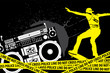 vector illustration (urban elements on black background)