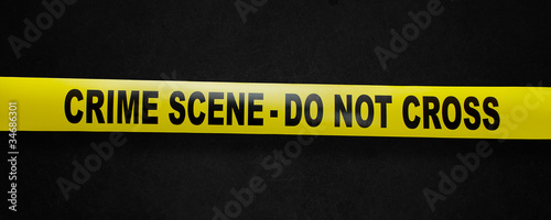 Photo: Crime scene yellow tape with clipping path Crime scene yellow tape with clipping path