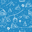 Seamless pattern: Winter leisure in mountains (color) Seamless pattern: Winter leisure in mountains (color)