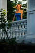 woman on a territory of the old mansion woman on a territory of the old mansion