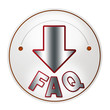 Bouton FAQ avec flèche argentée