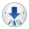 Bouton FAQ avec flèche bleue