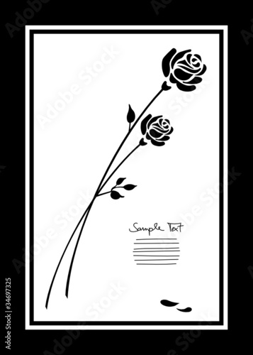 Vektor: Mourning Card 2 Black Roses Mourning Card 2 Black Roses