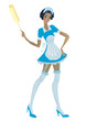 A beautiful woman is a housemaid