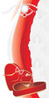 Red box with shining stresses on the decorative background