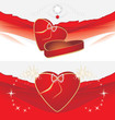 Holiday box with shining stresses. Decorative backgrounds
