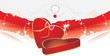 Holiday red box with shining stresses