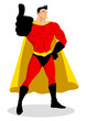 Illustration of a superhero doing thumbs up
