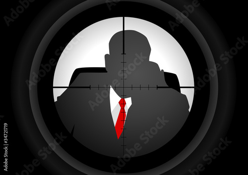 Vector: Vector illustration of a rifle lens aiming a person Vector illustration of a rifle lens aiming a person