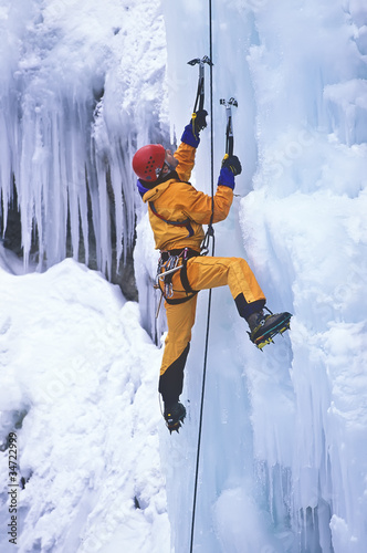 Photo: Ice climber. Ice climber.