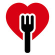 Fork into heart shapes tree