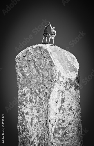 Photo: Team of rock climbers. Team of rock climbers.