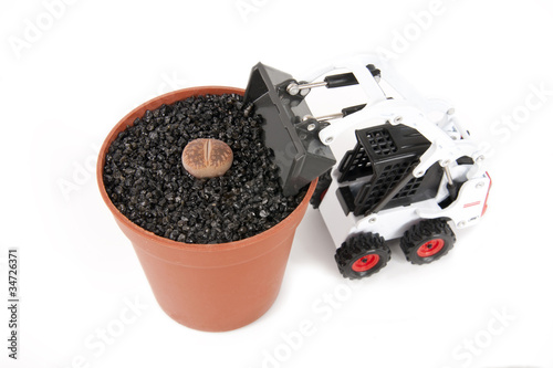 Foto: Tractor and Lithops pot Tractor and Lithops pot