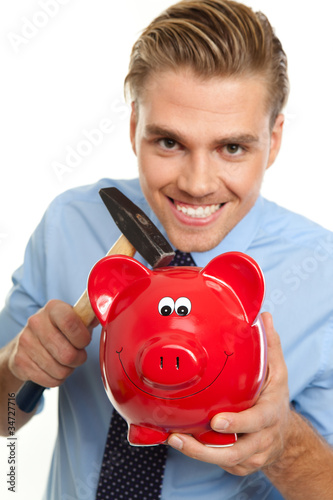 Foto: rotes sparschwein rotes sparschwein