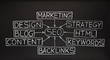SEO flow chart on blackboard SEO flow chart on blackboard