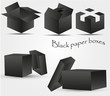 Vector: Black paper boxes Black paper boxes