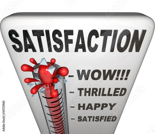 Illustration: Satisfaction Thermometer Measuring Happiness Fulfillment Level Satisfaction Thermometer Measuring Happiness Fulfillment Level
