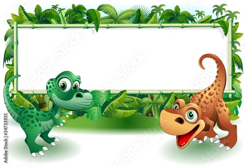 Vektor: Dinosauri Cuccioli Giungla-Baby Dinosaur Jungle Background Dinosauri Cuccioli Giungla-Baby Dinosaur Jungle Background