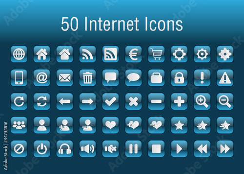 Vektor: 50 icônes internet 50 icônes internet