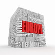 Europe. Box from name of european countries Europe. Box from name of european countries
