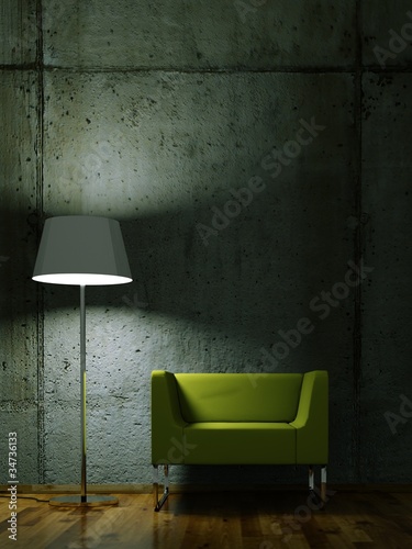 Illustration: Wohndesign - grüner Sessel Wohndesign - grüner Sessel