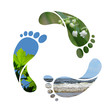 Footprint recycle sign