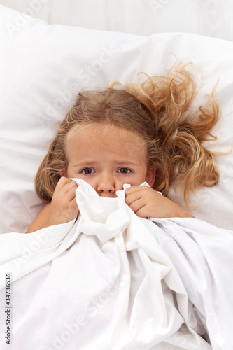 Photo: Little girl having childhood nightmares Little girl having childhood nightmares