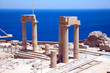 Ruins of ancient temple. Lindos. Rhodes island. Greece Ruins of ancient temple. Lindos. Rhodes island. Greece
