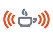 Internet icon: hot cup with wifi wireless signal