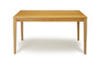 Wooden table on white background.