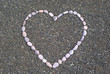 Heart from stones on the beach