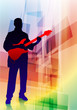 Bass Musician on Abstract Background Bass Musician on Abstract Background
