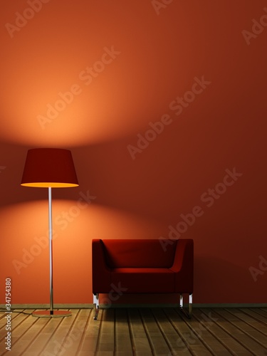 Photo: Wohndesign - roter Sessel Wohndesign - roter Sessel