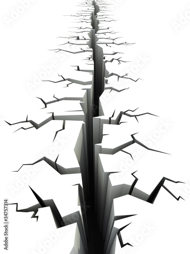 Illustration: earthquake ground crack earthquake ground crack