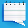 Speech bubble in notepad style