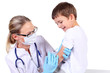 Photo: Doctor doing vaccine injection to child Doctor doing vaccine injection to child