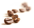 Coffee Beans draw a zigzag line isolated on white.