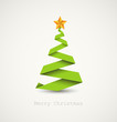 Simple vector christmas tree made from paper stripe