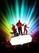Vektor: Live Music Band on Abstract Tropical Frame with Spectrum Live Music Band on Abstract Tropical Frame with Spectrum