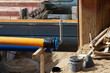 Gasleitung in Vorbereitung auf einer Baustelle