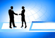 Business Couple on Globe Background