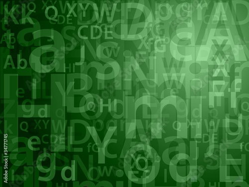 Illustration: green random letters green random letters