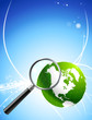 Globe with Magnifying Glass