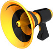 Illustration: Megaphone news message propaganda symbol of agitation Megaphone news message propaganda symbol of agitation
